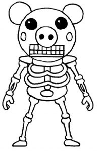 Online coloring book: Roblox Pig Skeleton coloring page